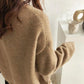 Women Winter Soft Sweater Loose Lazy Round Neck Sweater Women Long Sleeves Wear Japanese College Knit Sweater Pullover Blouse Bottoming Inside