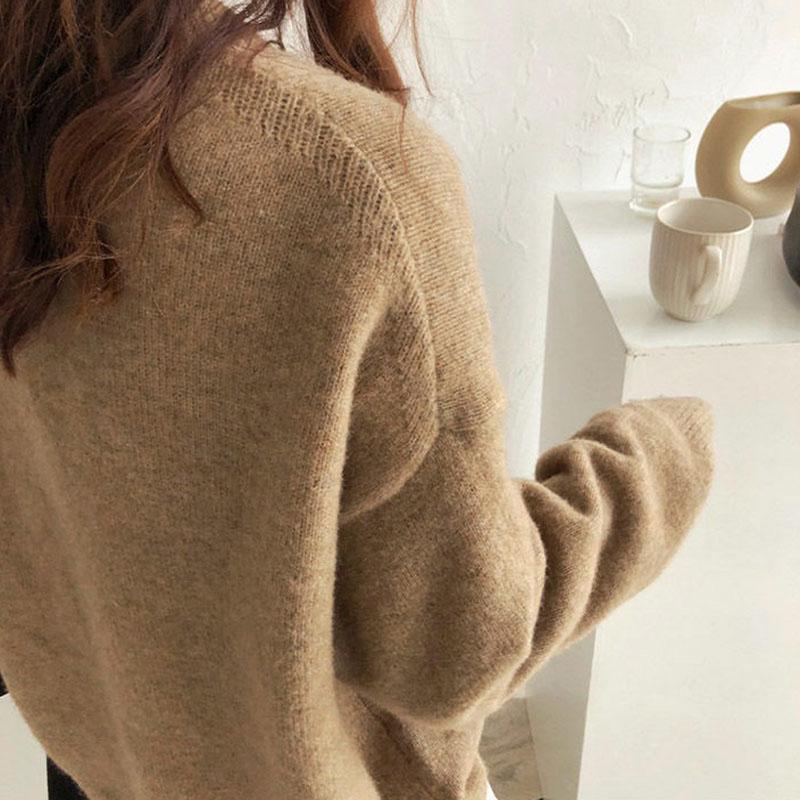 Women Winter Soft Sweater Loose Lazy Round Neck Sweater Women Long Sleeves Wear Japanese College Knit Sweater Pullover Blouse Bottoming Inside