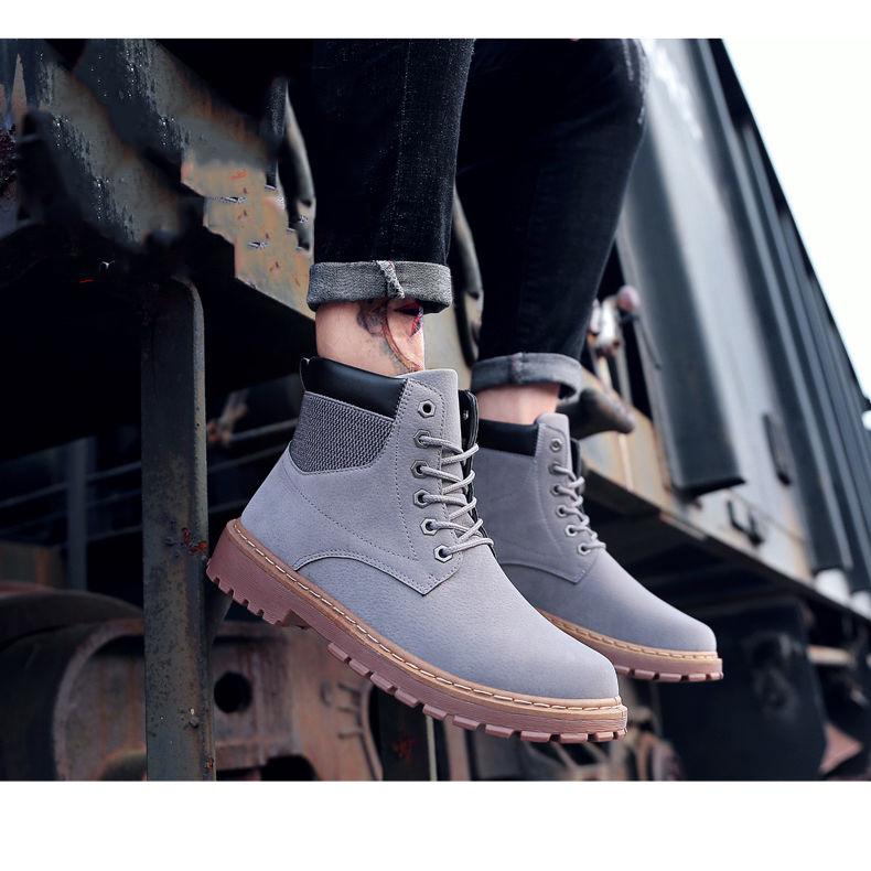 Boots Men's Martin Genuine Leather Shoes Motorcycle Men Ankle Boot Autumn Men Winter Warm Shoes