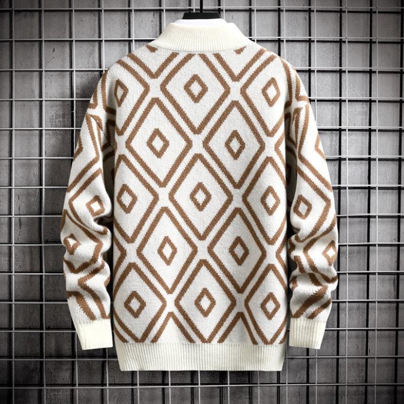 Winter Plus Velvet Thick Sweater Men's Warm and Handsome Bottoming Shirt Fashion Sweater