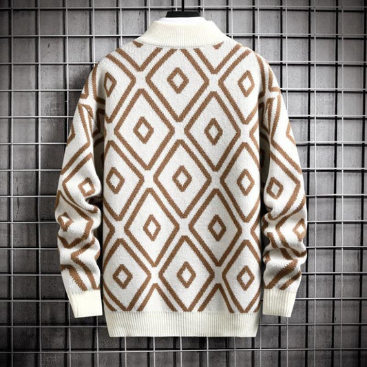 Winter Plus Velvet Thick Sweater Men's Warm and Handsome Bottoming Shirt Fashion Sweater