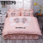 Fashion Bed Skirt Flowers Romantic Twin Queen King Size Cotton Fancy Bedspreads Bedding Set