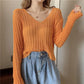 Girly White V-neck Sweater Women Spring and Autumn Korean Loose Thin Long-sleeved Sunscreen Top