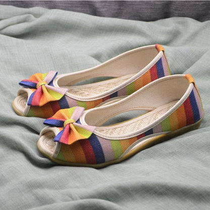 Old Beijing Cloth Shoes Women Embroidered Mother Shoes Girl Shoes Wedge Fish Mouth Female Breathable Sandals Retro Ethnic Style