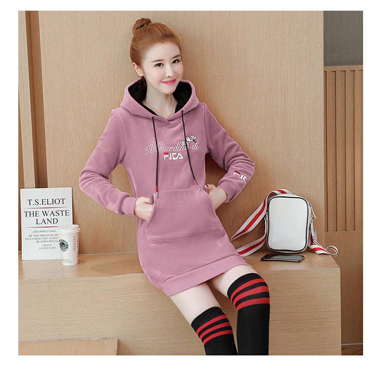 Woman's Loose Sweatshirt Long sleeve Hooded clothes Wild Large size Casual coat keep warm Winter