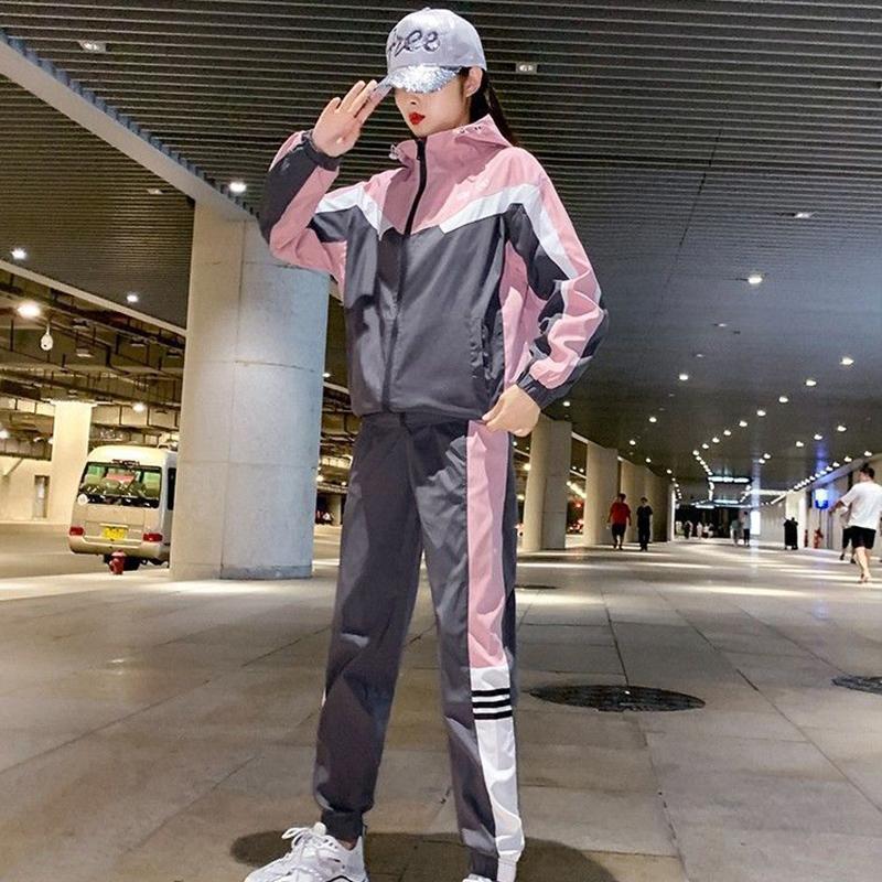 Autumn and Winter Sports Suit Female Casual Loose Student Two-piece Gym Fitness Suit Couples Wear Yoga Clothes Sportswear Sets