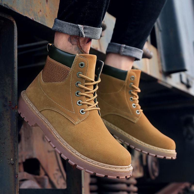 Boots Men's Martin Genuine Leather Shoes Motorcycle Men Ankle Boot Autumn Men Winter Warm Shoes
