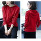 Autumn Sweater Women Hooded Collar Pullover Solid Color Knitted Short Jacket Fashion Casual