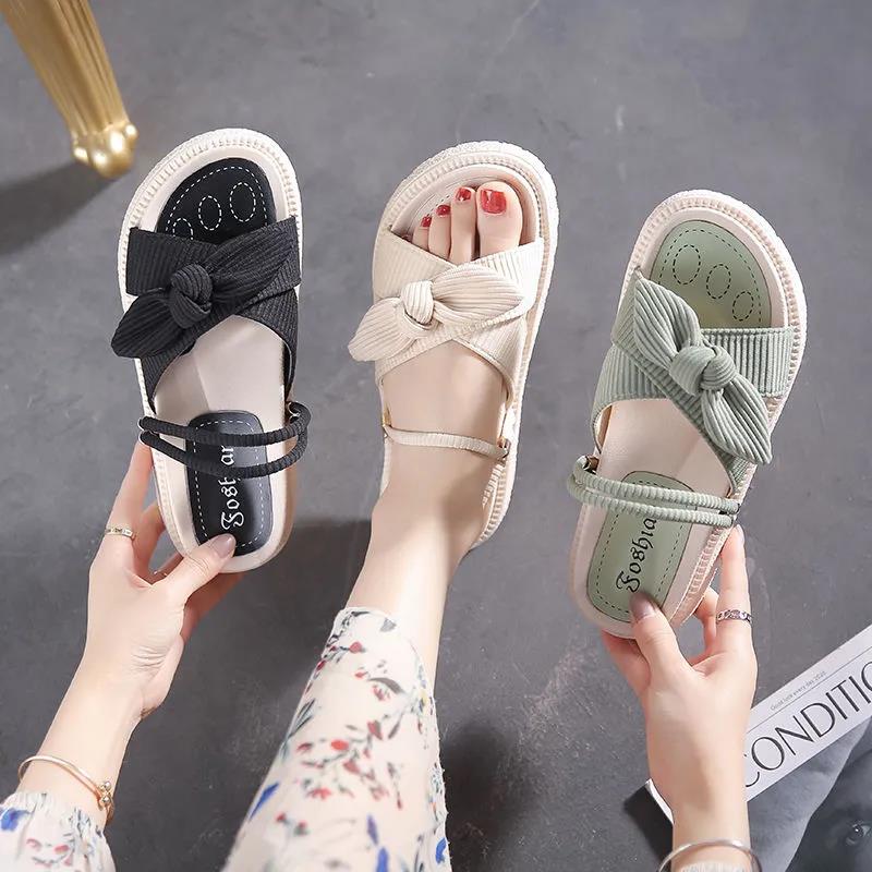 Summer Collocation Skirt Sandals Fairy Style Fashion Student Platform Roman Flats