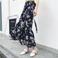 Vintage Floral Print Pockets All-match Women Long Half Length Skirt Autumn Loose Casual Female Skirt
