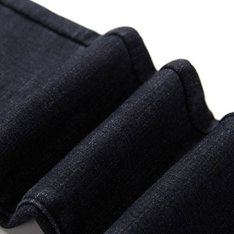 Black Inner Velvet Elastic Waist Jeans Women Plus Velvet Thickened High Waist Korean Student Thin Feet Pencil Winter Women's Pants