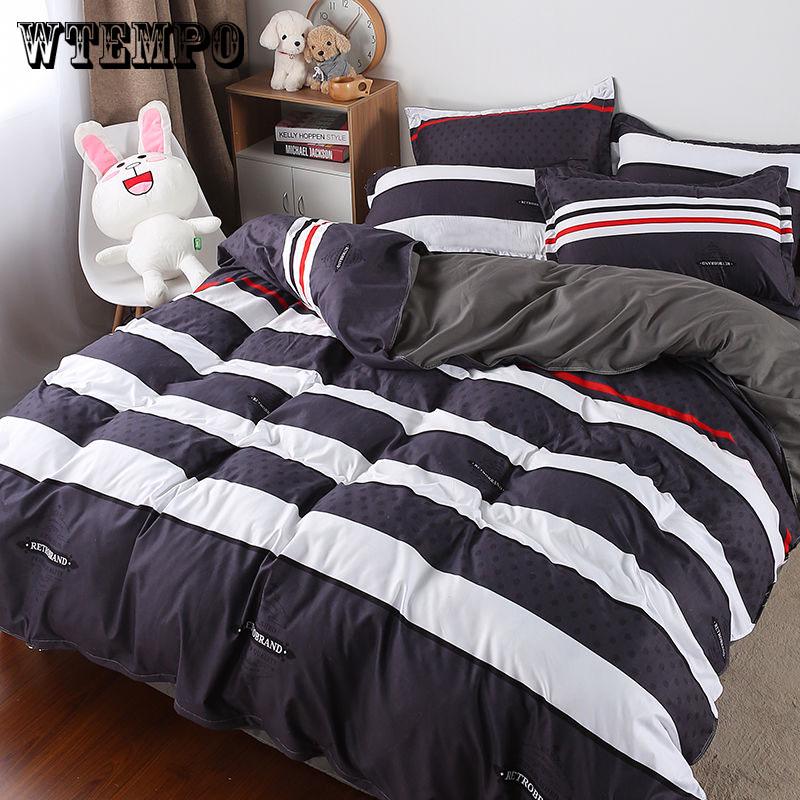 New Bedding Set Cloud Pattern Bedclothes Home Textiles Blue Bedspread Duvet Cover Set Flat Sheet