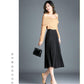 2020 Two Layer Spring Summer Women Skirt Long Pleated Skirts Womens Saias Vintage Women Midi Skirt