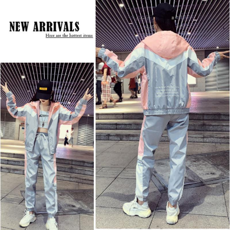 Sportswear Women's Suit Spring and Autumn Hip-hop Tide Brand Ins Fashion Leisure Loose Age-reducing Sports Two-piece Suit