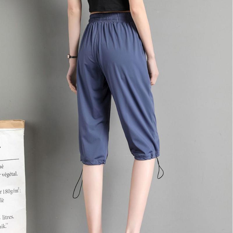 Ice Silk Cropped Pants Women's Large Size Loose Sweatpants Women's Summer Thin Casual Harem Pants Student Wide-leg Pants