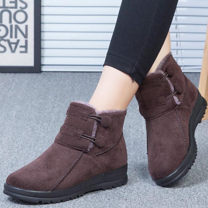 Women's Winter Cloth Shoes Plus Velvet Thick Warm Snow Boots Non-slip Wear-resistant Mother's Cotton Boots