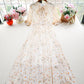 Female Vintage High Waist Super Fairy Holiday Dress Elegant Slim Chiffon Floral Print Lined Dress