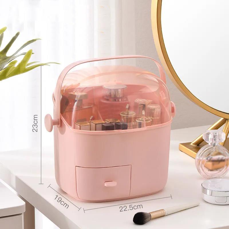 Fashion New Makeup Organizer Waterproof and Dustproof Bathroom Cosmetic Storage Box Desktop Beauty Storage Drawe