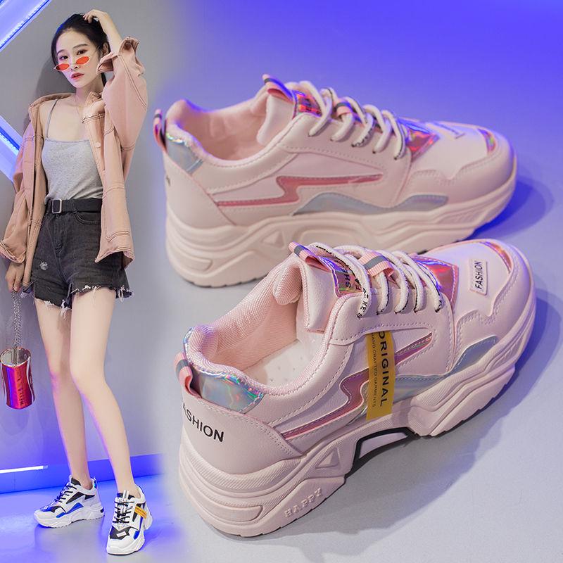 Women Shoes White Women Vulcanize Shoes Platform Chunky Sneakers Casual Dad Shoes Basket Femme