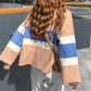Autumn and Winter Thickening Color Matching High-necked Female Students Striped Bottoming Sweater Lazy Wind Loose Top Sweater