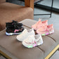 LED Flashing Shoes Embroidery Childrens Flowers Leisure Shoes Breathable Non-slip Kids Sports Shoes Sneakers