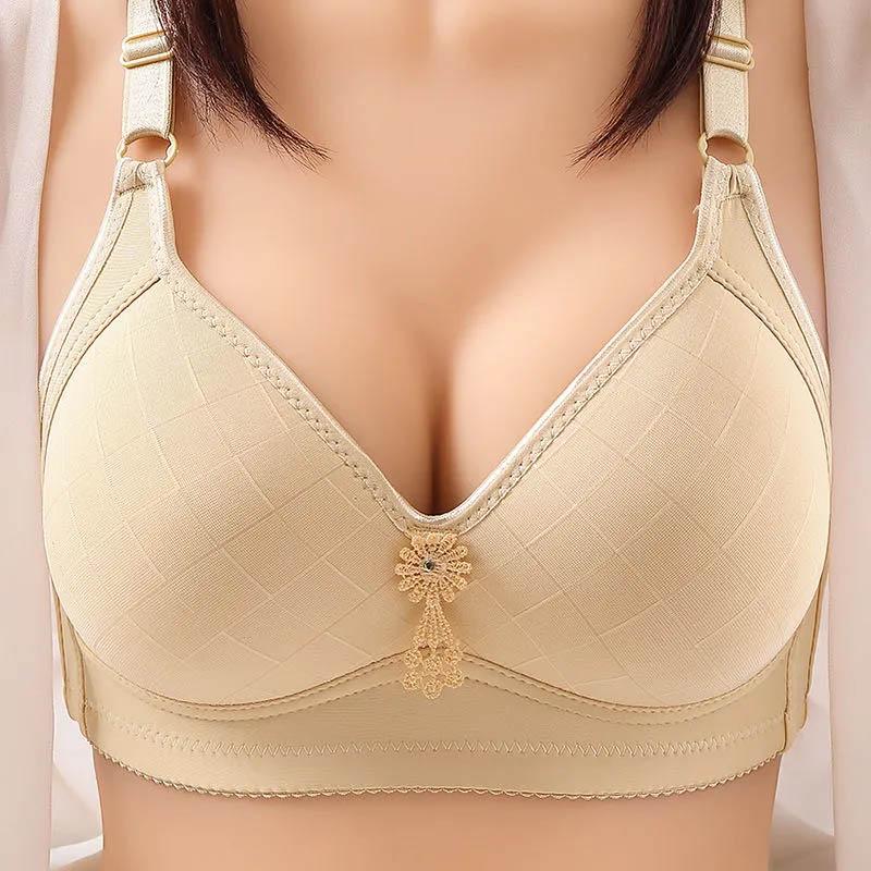 Thin Bra No Steel Ring Sexy Comfortable No Trace Adjustable Push Up Underwear Large Size Breathable Lightweight Ladies Bra
