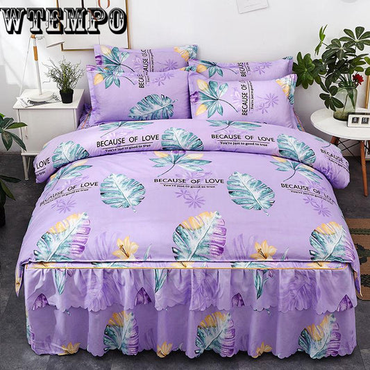 Bedspread Cotton Bed Skirt Bed Flat Fitted Sheet Bedding Bed Sets Queen King Size