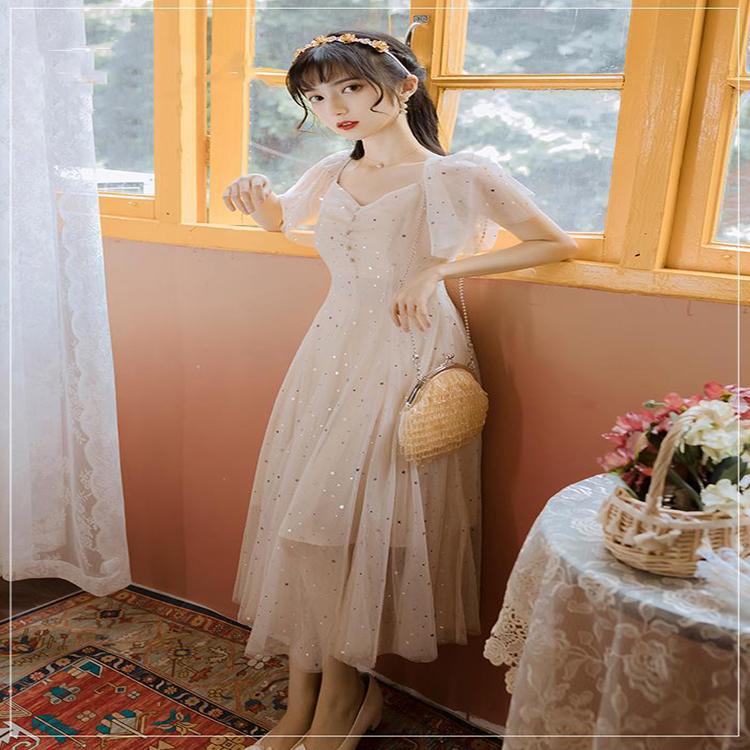 Summer Super Fairy Dress Fairy Long Skirt Mesh Chiffon Palace Can Be Sweet and Salt Princess Dress Gentle