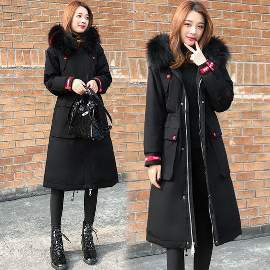 Women Parkas Jacket  Winter Thick Winter Parkas Women Jacket Fashion Fur Collar Hooded Thick Warm Snow Long Coat Jacket