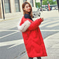Ladies Winter Coat Mid-length Large Fur Collar Hooded Down Coat Slim Fit Hooded Thick Warmth Parka Coat