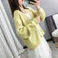 Cardigans Women's Sweaters Fashionable Casual Plaid V-Neck Cardigans Single Breasted Loose Coats