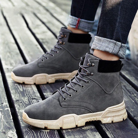 Autumn Men's Shoes High Top Shoes Men's Fashion Martin Boots Men's British Work Shoes Men's Sneakers