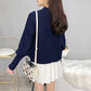 Autumn and Winter Casual Sweater Simple Slim Jacket Fashion Short Girl Top