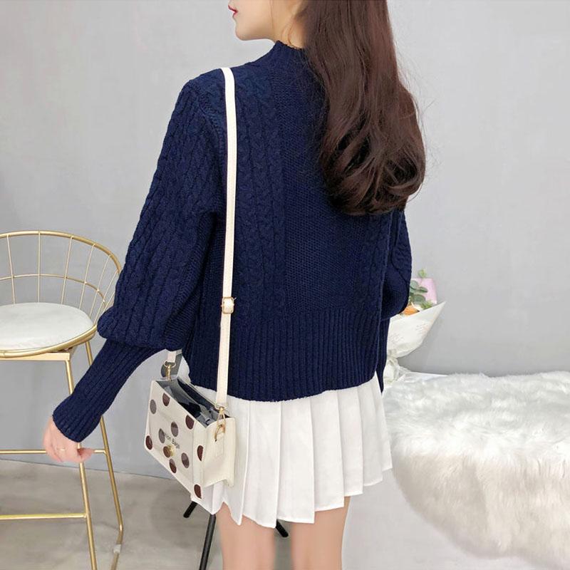 Autumn and Winter Casual Sweater Simple Slim Jacket Fashion Short Girl Top