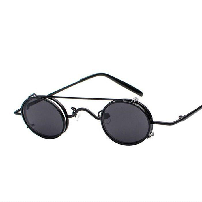 WTEMPO 2019 New Style Metal Steampunk Sunglasses Women Men Retro Removable lightweight Oval Sun Glas