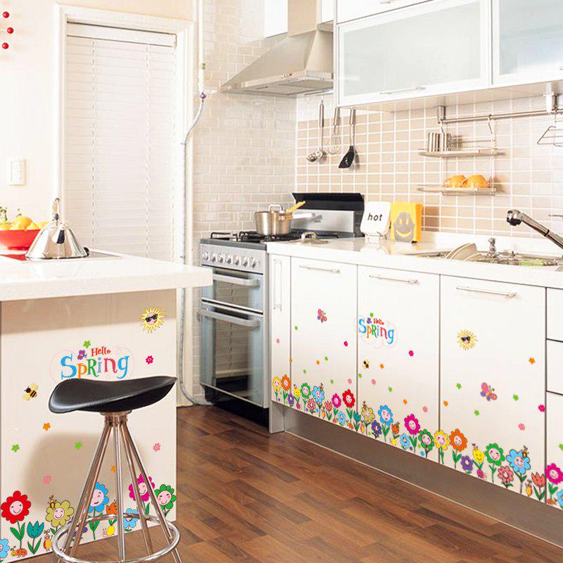 [sticker ]Lovely Cartoon Smile Flower Butterfly Wall Stickers Home Decor Living Room Bedroom Kitche