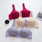 Female Large Size Full Cup No Steel Ring Thin Cotton Soft Skin-Friendly Bra Gather Adjustable Shape Sexy Lace Bra