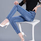 Spring and Autumn Summer High Waist Stretch Pants Slim Thin Jeans Women's Feet Pants Long Pants Regular Thin Pencil Pants