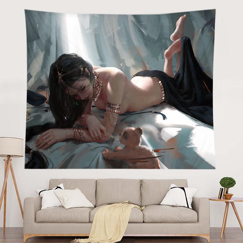 Net Celebrity Home Background Cloth Anime Ghost Knife Two-dimensional Tapestry Student Dormitory Bedroom Decorative Wall Covering