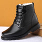 Leather Cotton Boots Men's Winter Non-slip Wool Boots Warm Cotton Shoes Men's Snow Boots Outdoor Combat Men's Boots