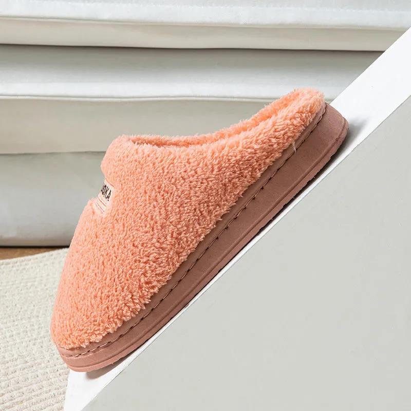 Warm Slippers Women Indoor Floor Flat Shoes Spring Autumn Winter Warm Home Cotton Plush Slippers