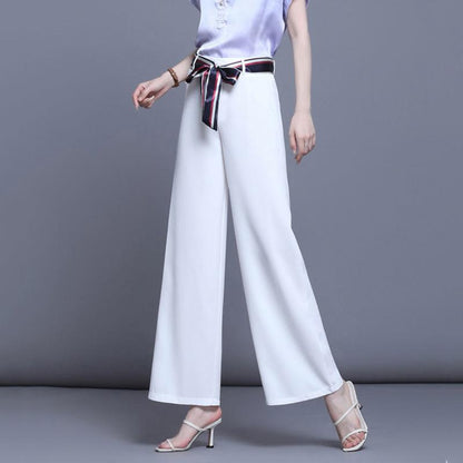 WTEMPO Pants Women Loose High Waist Wide Leg Summer Straight trousers Casual Cool comfortable Office Home Go Out Party