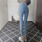 Women's High Waist Jeans Autumn All-match Skinny Ninth Pants Women's Pencil Pants Student Slim Jeans