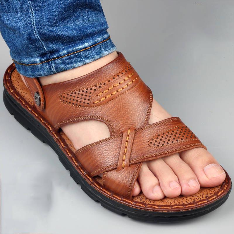 Summer Breathable Men's Sandals Soft Sole Wearresistant Sandals Men's Leisure Beach Slippers