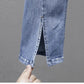 Slit Flared Jeans Women's Summer and Spring Slim High-waisted Thin Slim Cropped Trousers