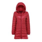 Women's Winter Oversized Down-filled Coat Female Ultra Light Jacket Hooded Slim Long Sleeve Parka Overcoat
