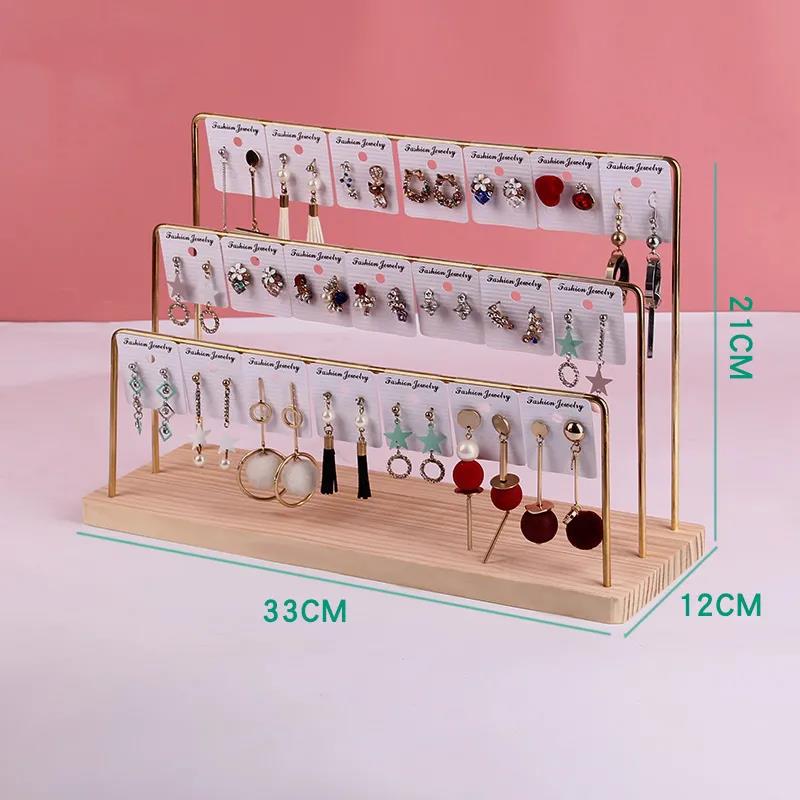 Iron Earrings Display Stand Home Earrings Can Hang Cardboard Jewelry Stand Earrings Ear Clips Live Display Shelf