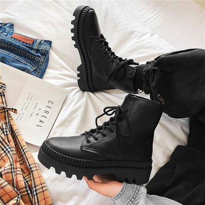 Autumn Men's Shoes Martin Boots Men's Leather Boots Trend Casual High-top Tooling Boots Cotton Shoes Winter Boots