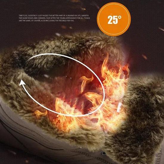 Leather Snow Boots Men Winter Plus Velvet High-top Boots Waterproof Non-slip Warm Work Boots