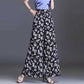Flower Print Wide-leg Pants Women's Summer Large Size High Waist Loose Drape Thin Trousers Elastic Waist Skirt Pants